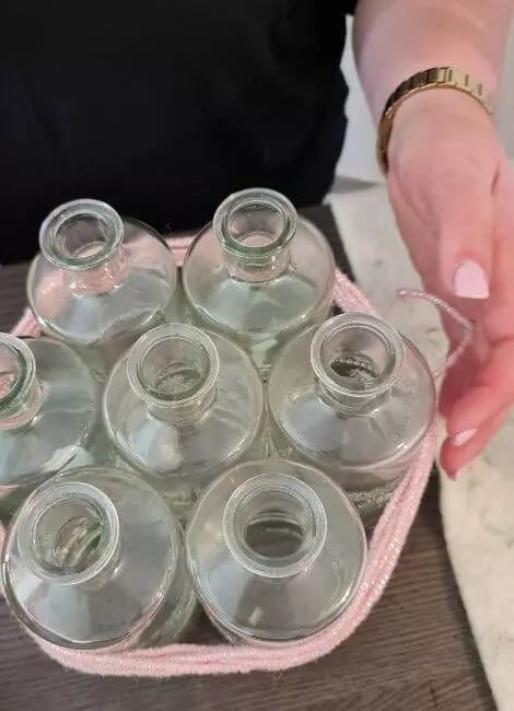 Bottle vases with pink flair 1