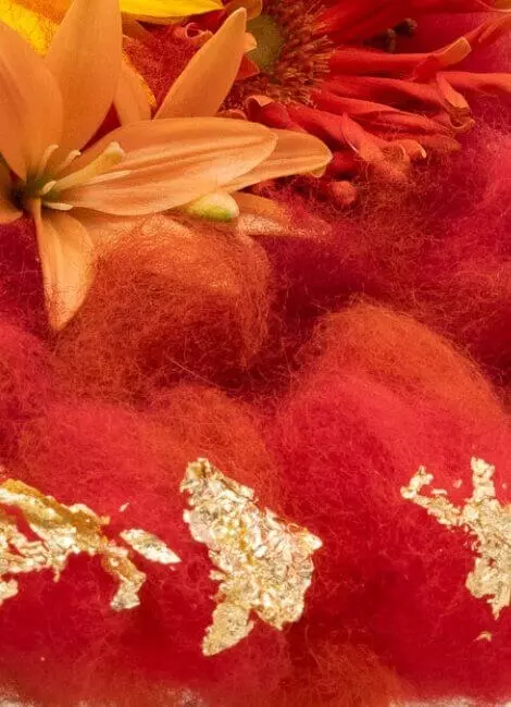 Wool flower cuff