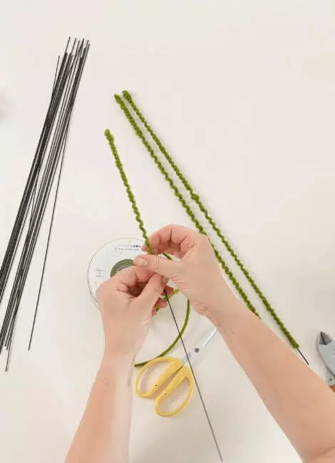 Wrap wires with wick thread
