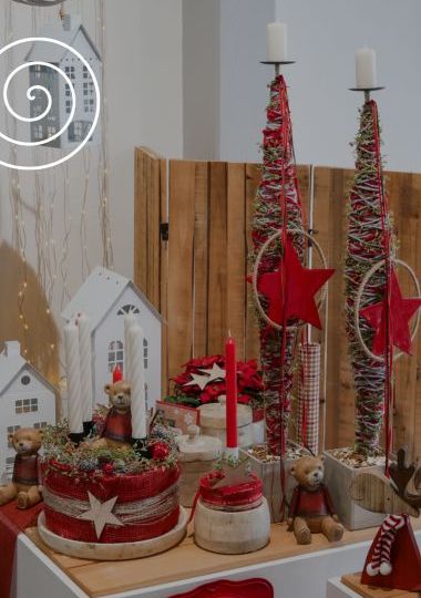 Red and white Christmas decorations