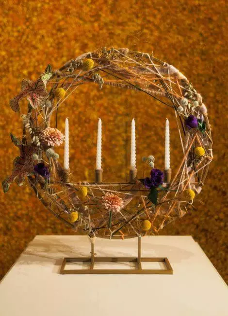 Candlestick with flowers